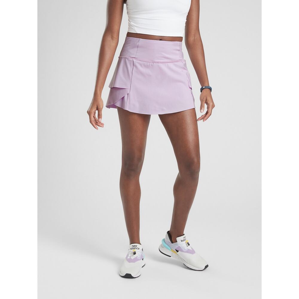 Athleta Momentum Skort Skirt XLarge Purple Ruffled Tennis Golf Lined Athletic